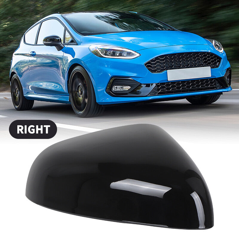 Right Passenger Side Door Wing Mirror Cover Cap Black for Ford Fiesta 2018-2023