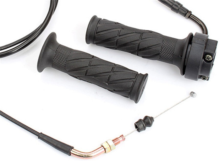 Left  Right Handle Bar Grip For Gy6 50cc 150cc Scooters Mopeds W/Throttle Cable Q