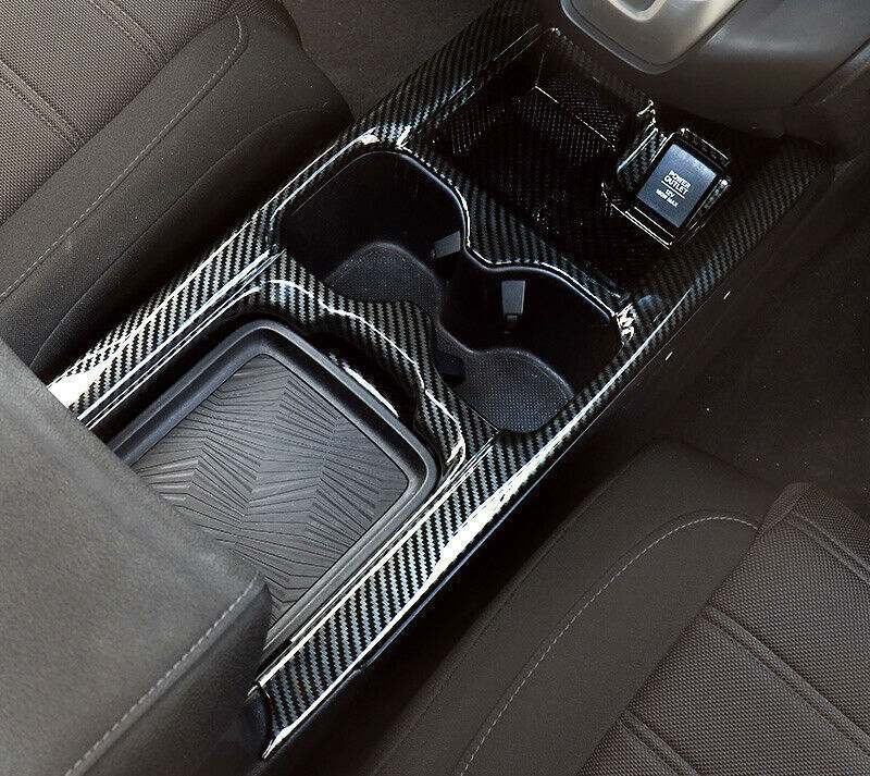Console Gear Shift Water Cup Panel Trim 1X for Honda CRV 2017-2022 Carbon Fiber