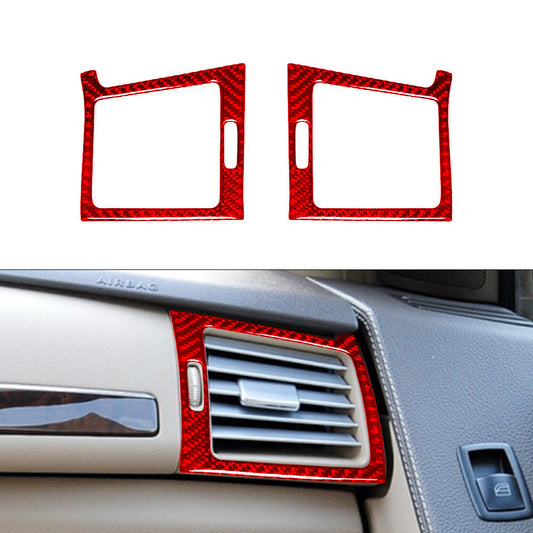 Red Carbon Fiber Rear Door Window Lift Panel Cover Trim for Mazda CX-9 2010-2015 v