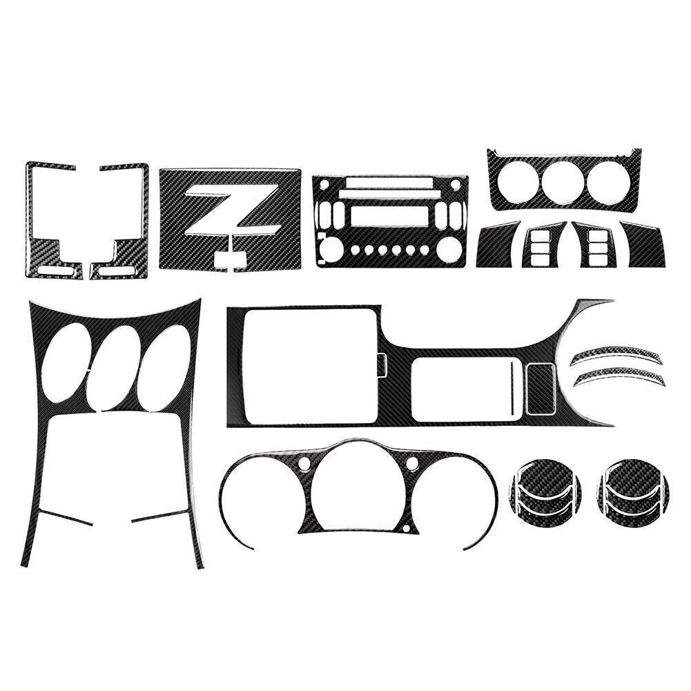 27 Pcs Carbon Fiber Interior Full Set Decoration Cover for Nissan 350z 2003-2009
