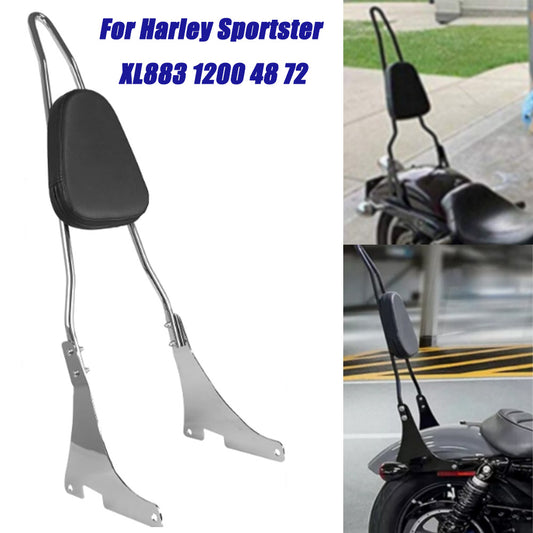 Suitable for Harley Sportster 1200 883 passenger backrest cushion Sissy bar cushion chrome - n