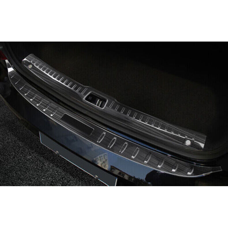 for Volvo S90 2017-22 Black Steel Rear Bumper Protector Trunk Sill Guard Trim 2x