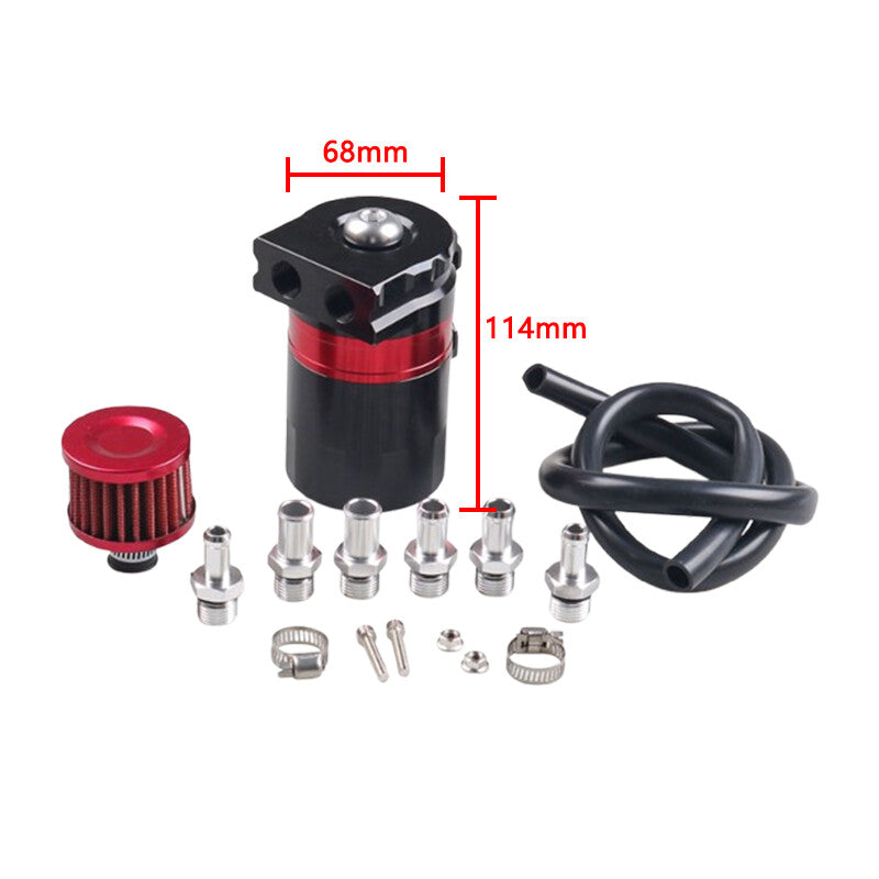 Car Oil Catch Can Internal Baffle Dual Chamber Filter Aluminium Alloy Red