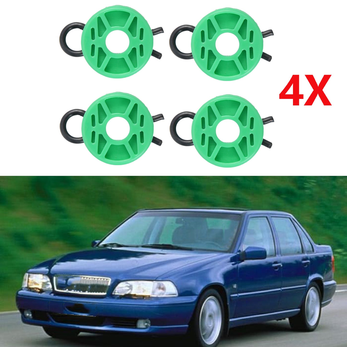 4 X for Volvo 850 S70 V70 Front Power Window Regulator Guide Roller Clip 4493433 Q