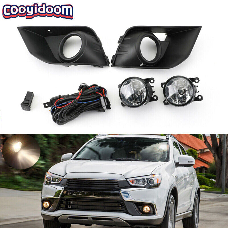 Front bumper fog light kit with wiring switch for Mitsubishi Outlander 2016-2020