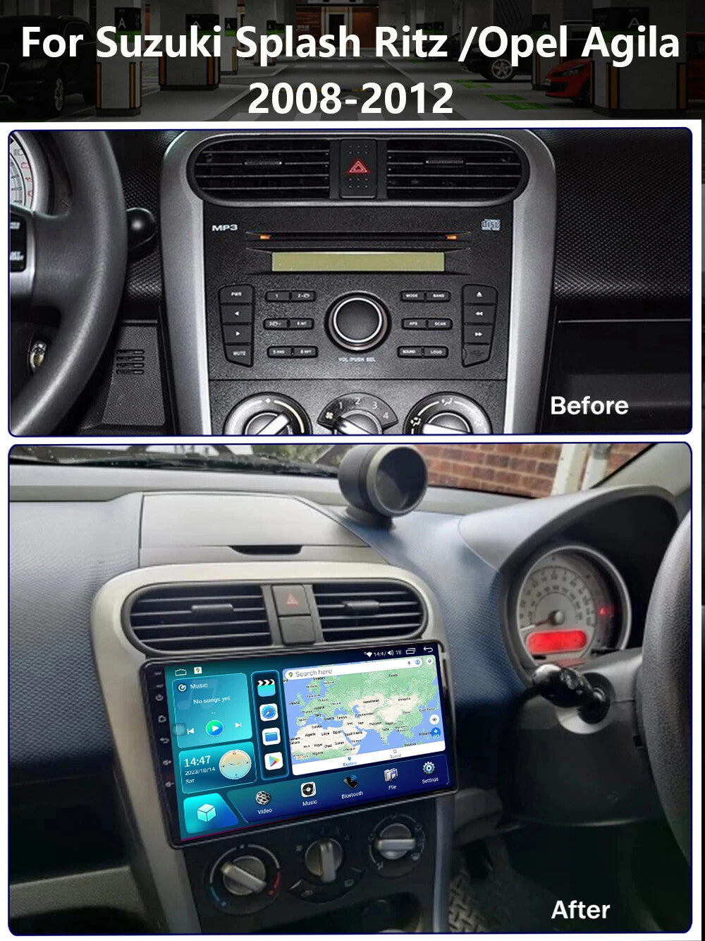 for Suzuki Splash Ritz / for Opel Agila Android CarPlay Car Radio GPS Stereo Screen