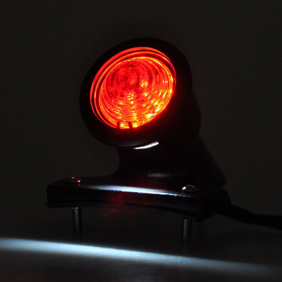 Chrome-finish retro red brake LED taillight bracket for Harley Chopper Bobber n