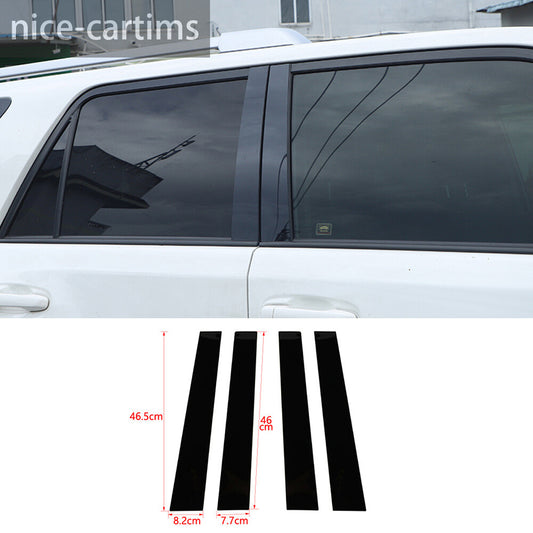 4¡ÁPVC Black Door Window Pillar Post Decal Sticker Cover For Toyot@ 4Runner 2010+