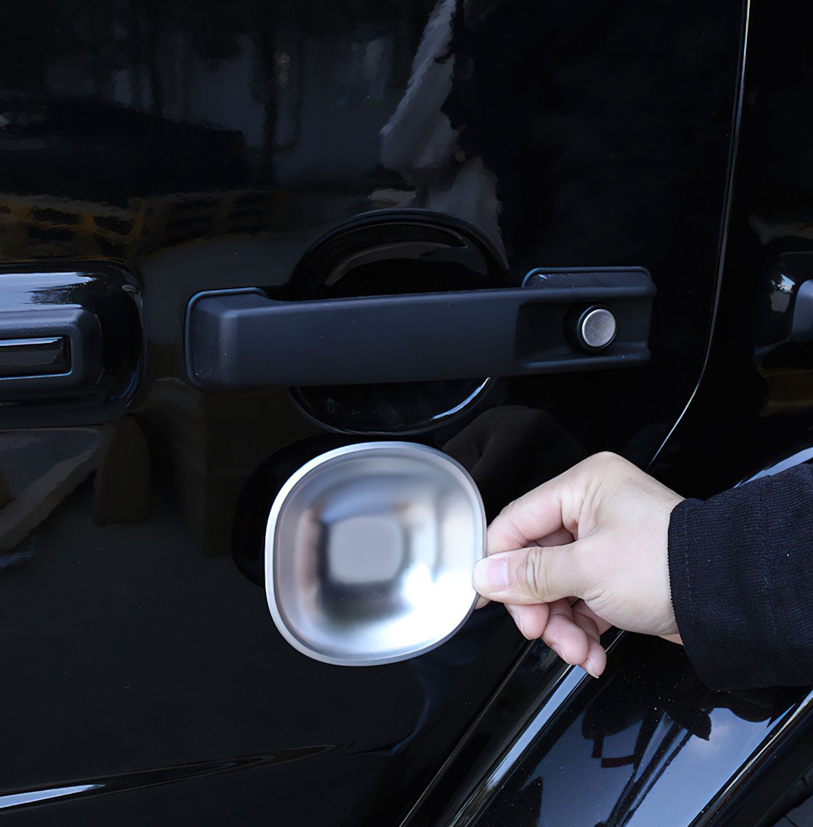 Suitable for G-Class 2019-2020, silver ABS exterior door handle cup cover trim. n