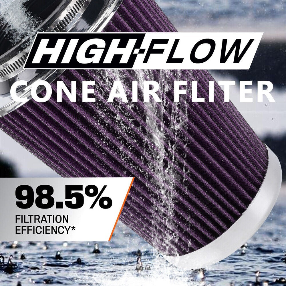 Purple High Flow Cold Air Intake Air Filter Replacement 3,3.5,4Inlet, 9 Tall Q