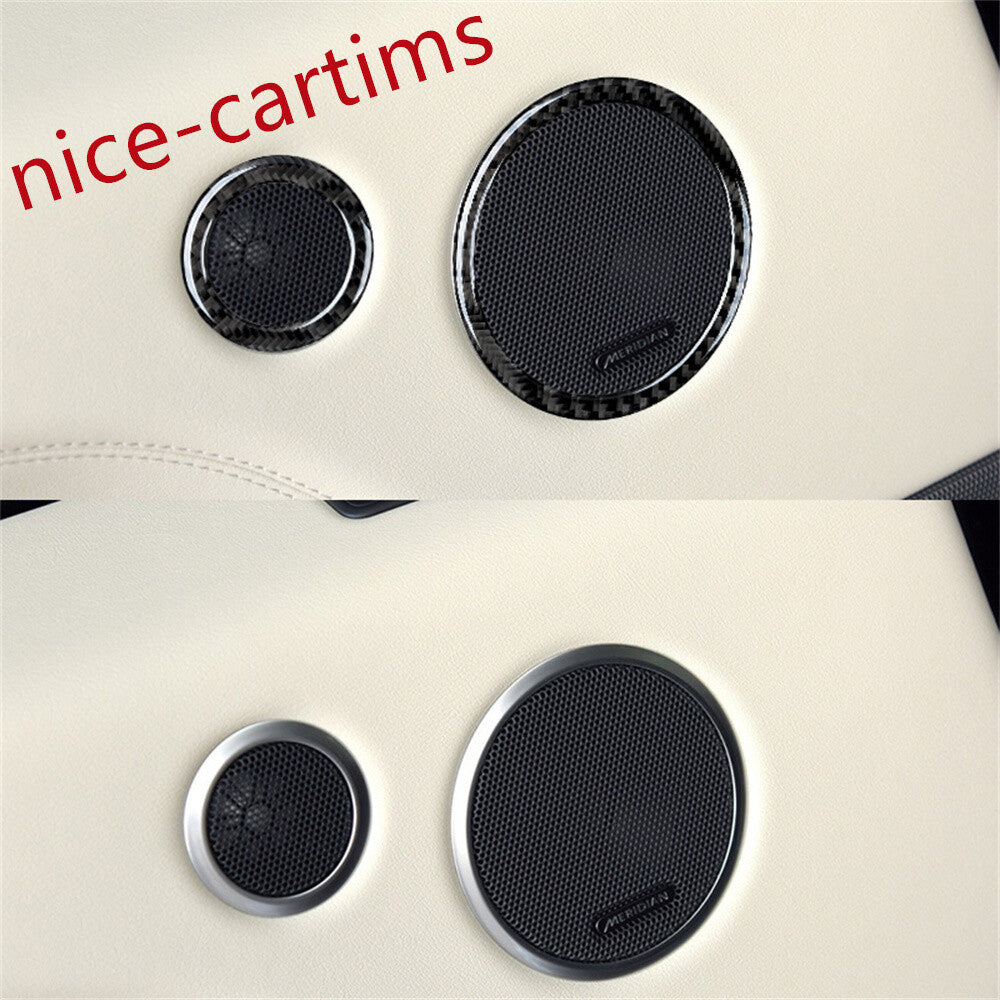 8¡ÁCarbon Fiber Interior Door Speaker Ring Cover For LR for Range Rover Sport 2014-17