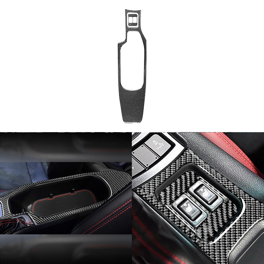Red Carbon Fiber Gear Shift Side Panel Cover Trim for Subaru Forester 2013-2018 v