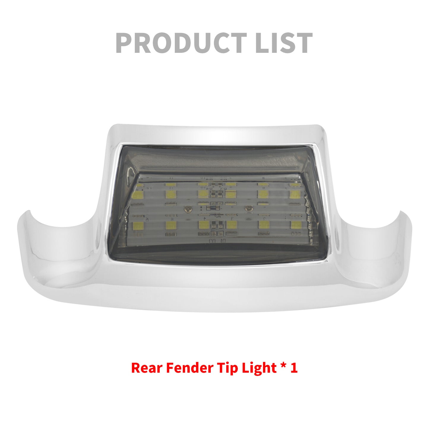 Rear Fender w/ Somke Lens Tip LED Light for Harley Electra Road Glide Softail