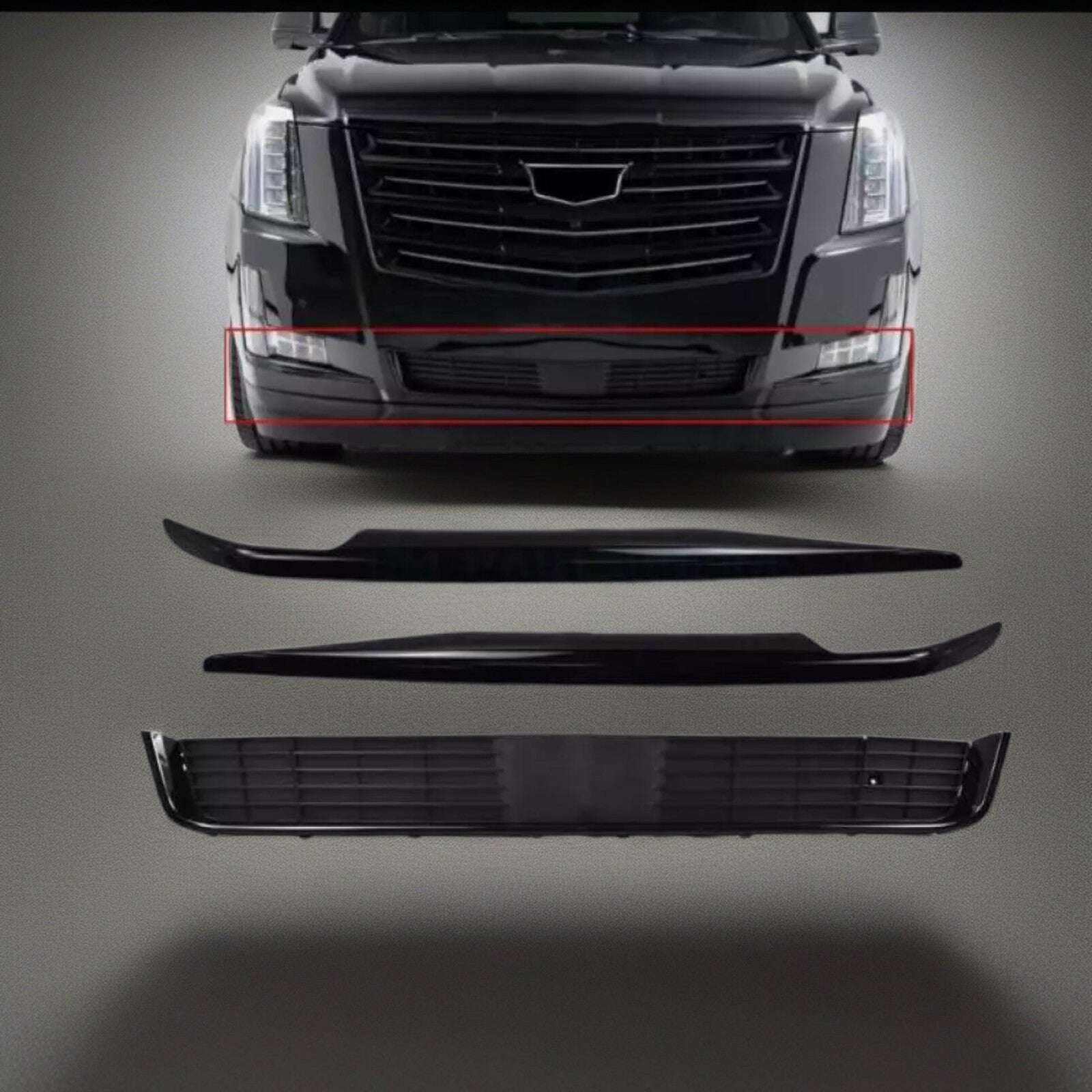 For 2015-2020 for Cadillac for Escalade Front Bumper Lower Grille Fog Light Trims Set