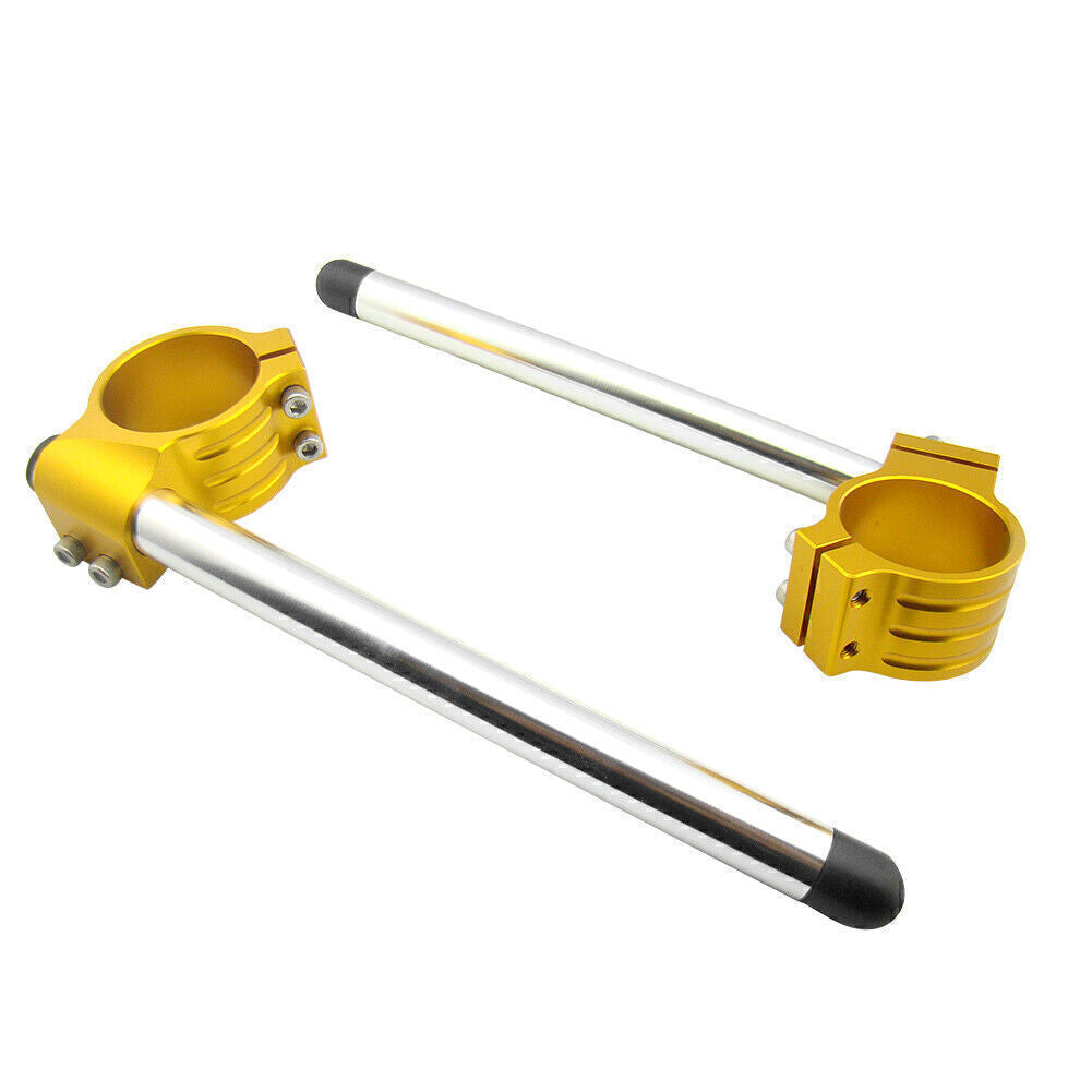 for Ducati 848/1098/1198 Golden 2x CNC 53mm Clip On Ons Handle Bars Q