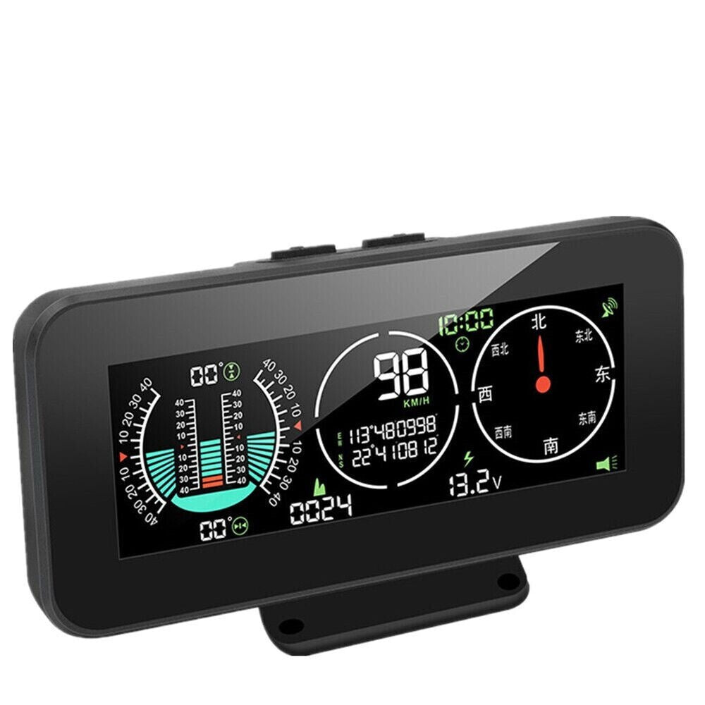 1Head Up Display GPS Digital Speedometer Pitch Angle Danger Alarm Car Universal n