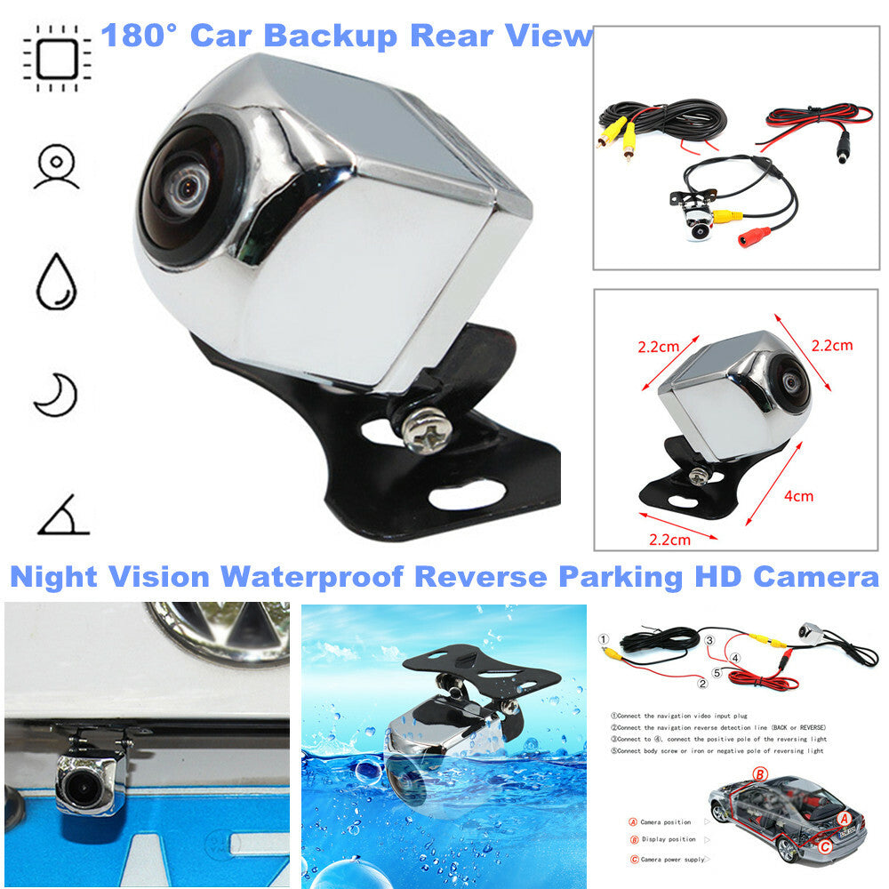 180° Car Backup Rearview Camera for Reverse Parking, 1080P, Night Vision, Waterproof n