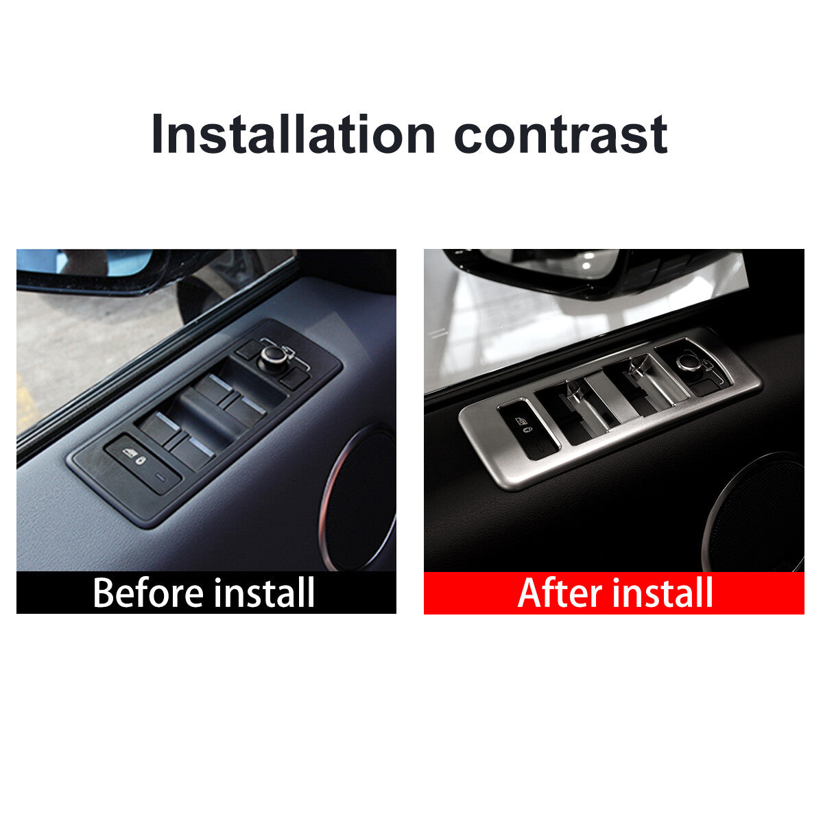 Suitable for 2014-2017 for Range Rover Sport HSE Luxury Silver window switch decorative cover. n