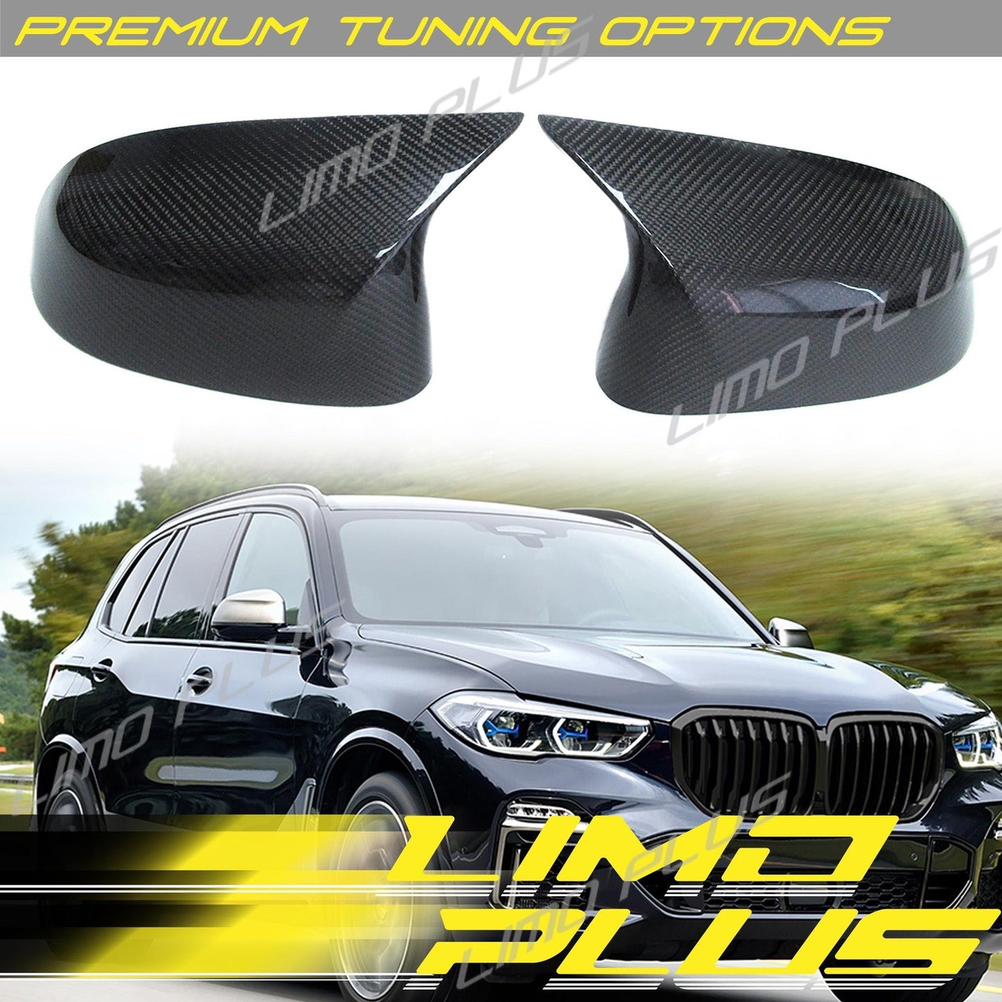 Real Carbon Fiber Mirror Cover Caps Replacement for X3 G01 X4 G02 X5 G05 v