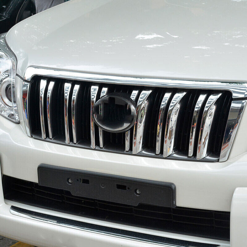 for Toyota Prado 150 2010-2013 ABS Front Grille Grid Chrome Cover Trims Stripe