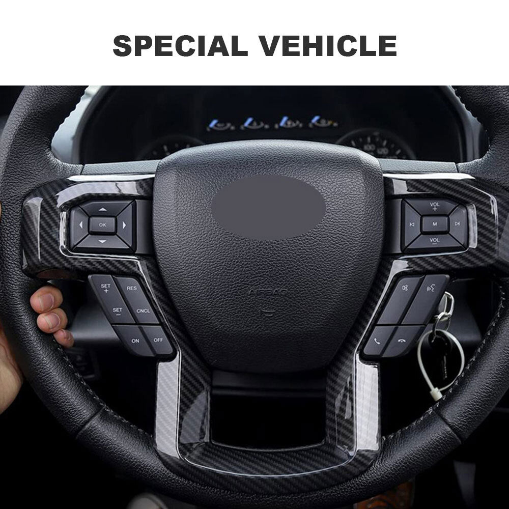 Carbon Fiber Interior Steering Wheel Moulding Trim For 2015 -2019  for ford  F150