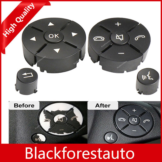 4x Fits for Benz W204 X204 W212 C/E/GLK-CLass Steering Wheel Switch Buttons Black