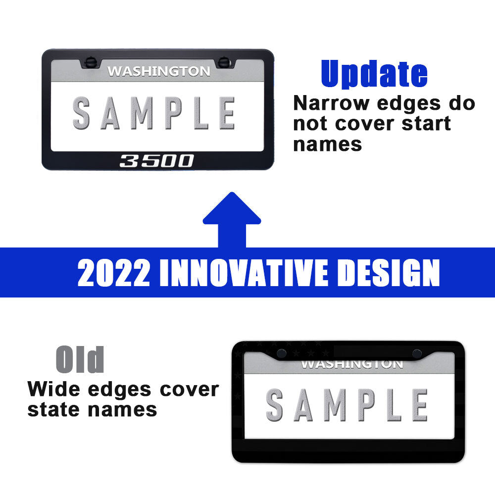 for Chevy Silverado 3500 Cab Accessory Metal License Plate Frame Black Cover