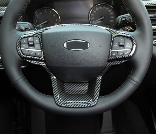 Steering Wheel Switch Button Cover Trim Carbon Fiber for Ford Explorer 2020-2024