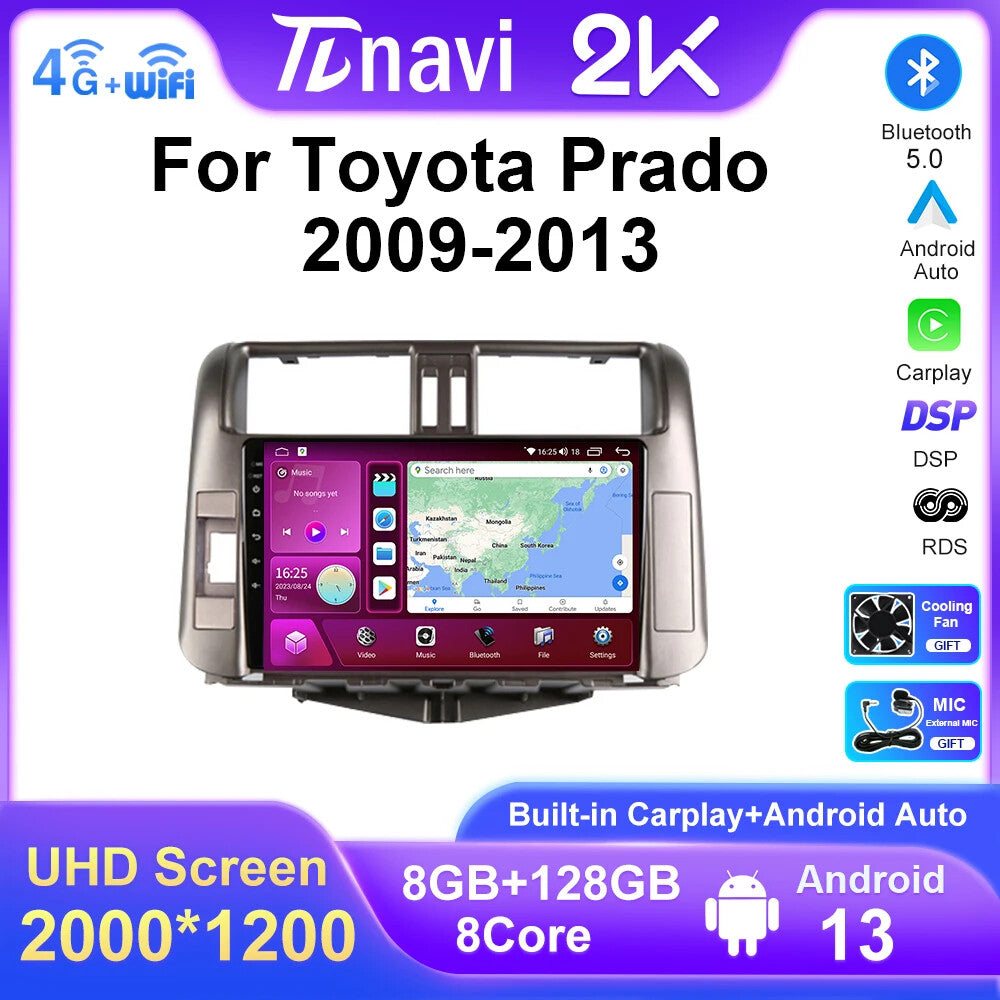 Car Radio Multimedia for Toyota for Land Cruiser Prado 150 2009-13 Video Player GPS