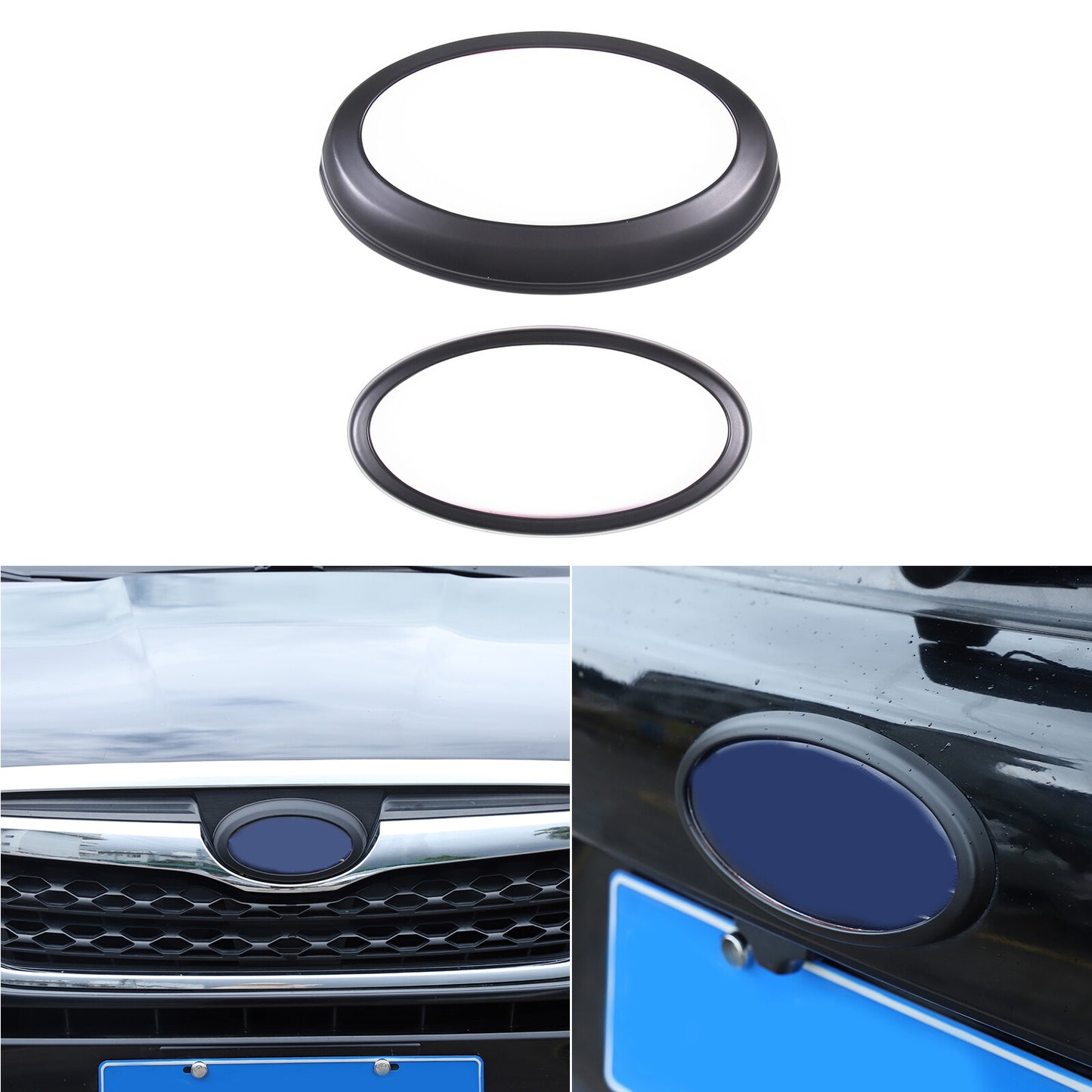 Matte front and rear logo badge ring protective case (2 pieces) for Subaru Forester 2013-2018 n
