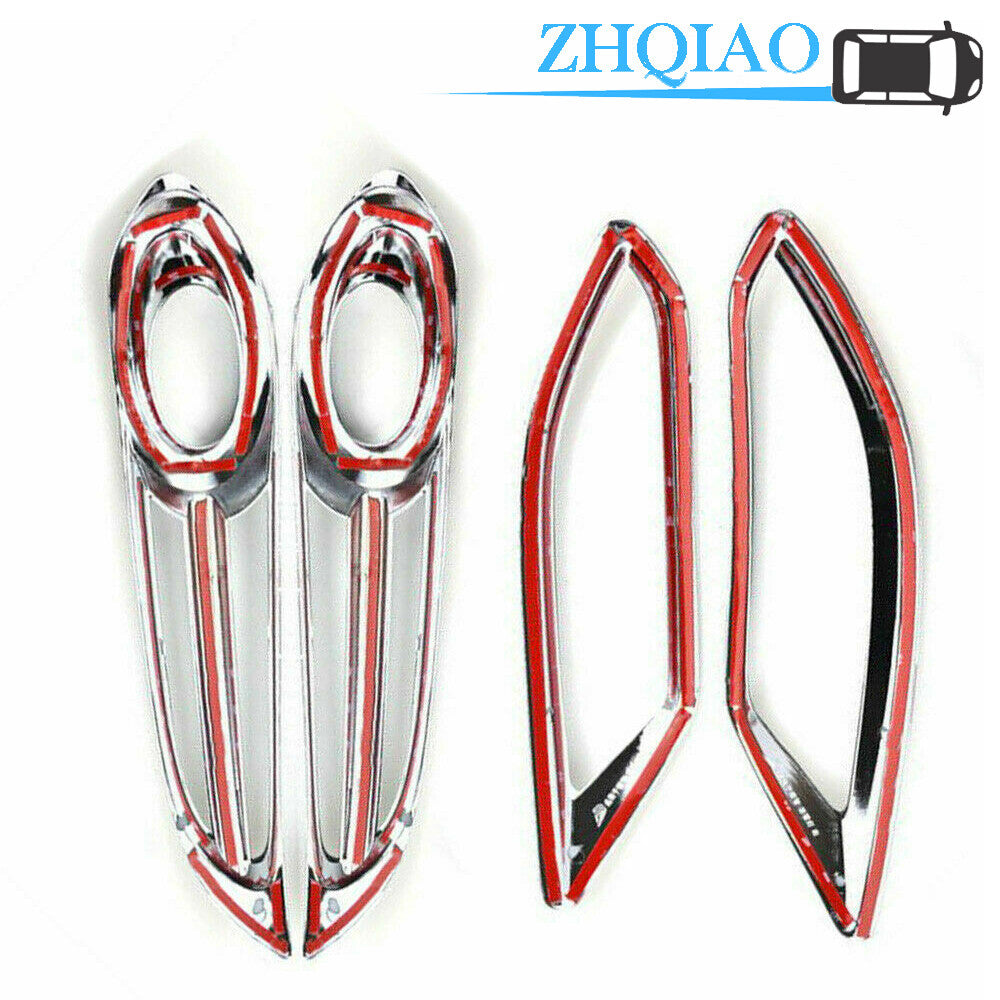 4PC Front + Rear Fog Light Lamp Frame Cover Trim Fits for Honda VEZEL HR-V HRV 16-19