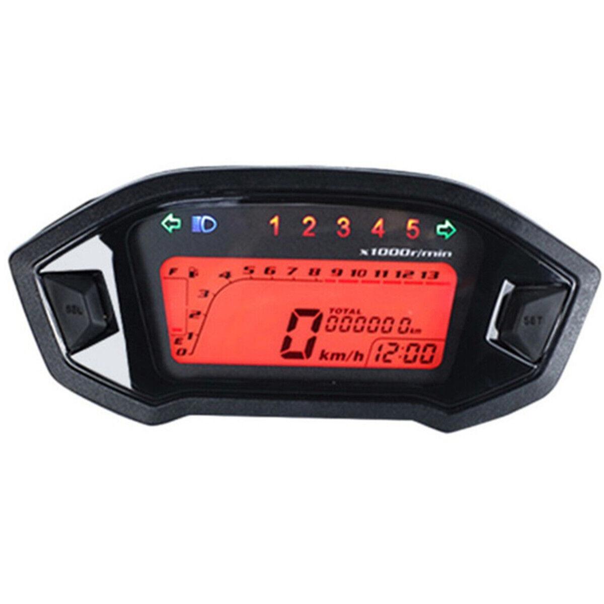 Motorcycle LCD digital instrument panel: odometer, speedometer, gear indicator, fuel indicator, tachometer. n