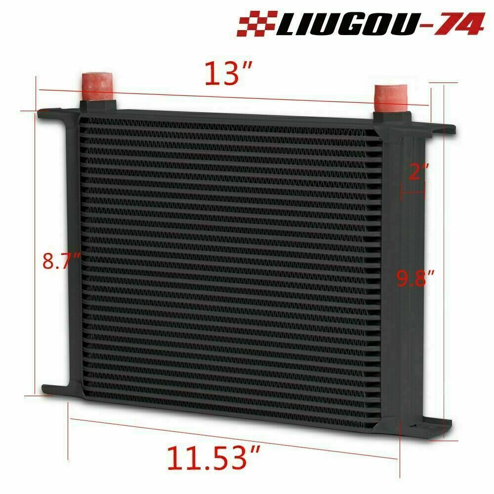 Universal 30 row engine transmission AN-10 oil cooler + filter kit black new - v