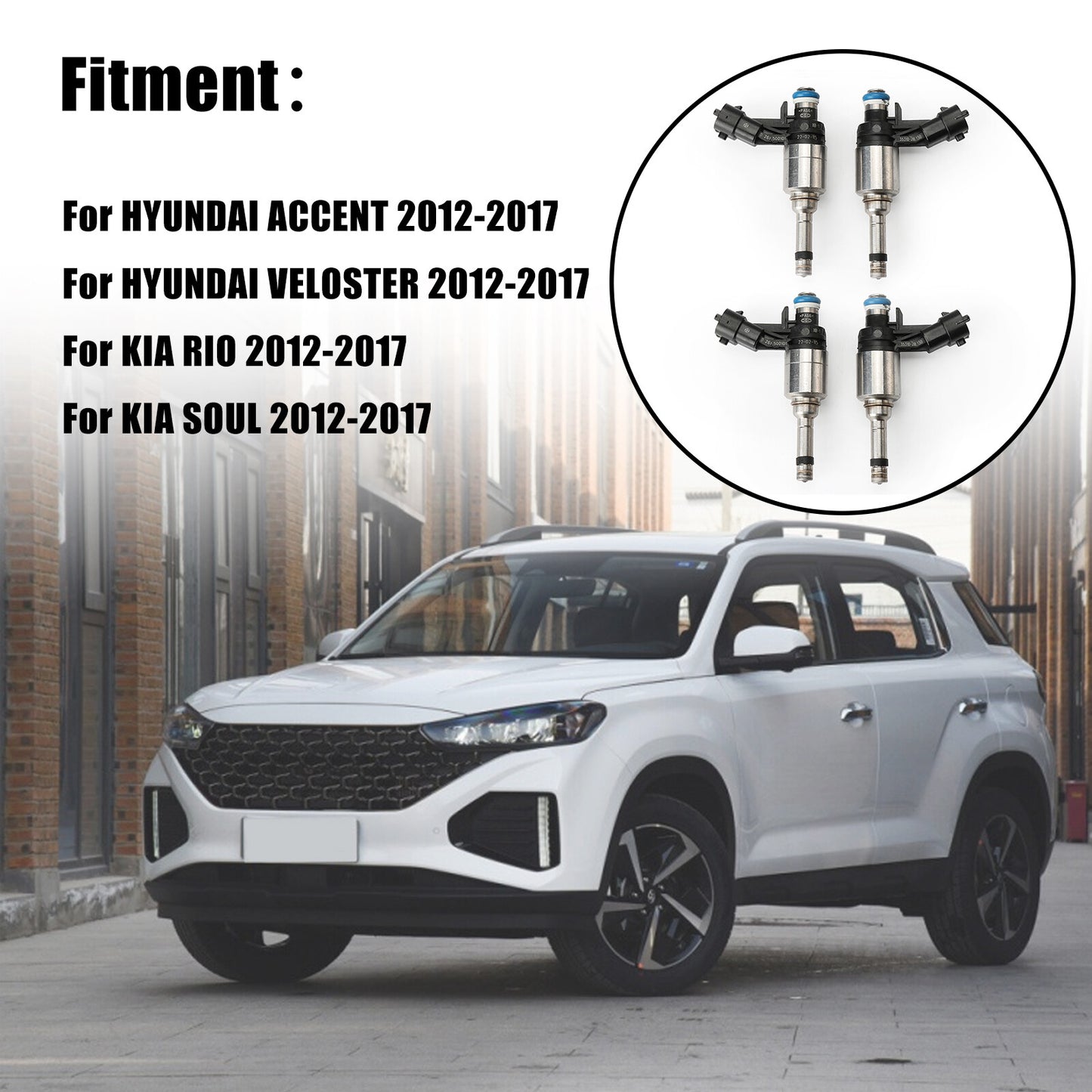 4PCS Fuel injectors 35310-2B130 For 2012-2017 for Hyundai for Veloster Accent for Kia 1.6L v