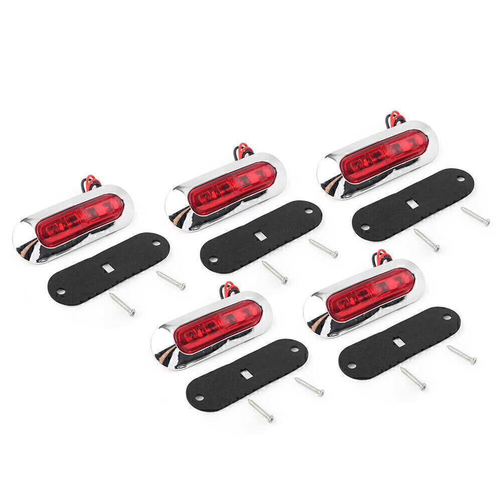 5Pcs LED Side Clearance Marker Light For Car Truck Trailer Pickup 12V 24V