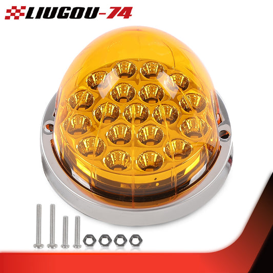 1 Pack Clear Amber Lens Watermelon 19 LED Marker Turn Signal Light Universal - v
