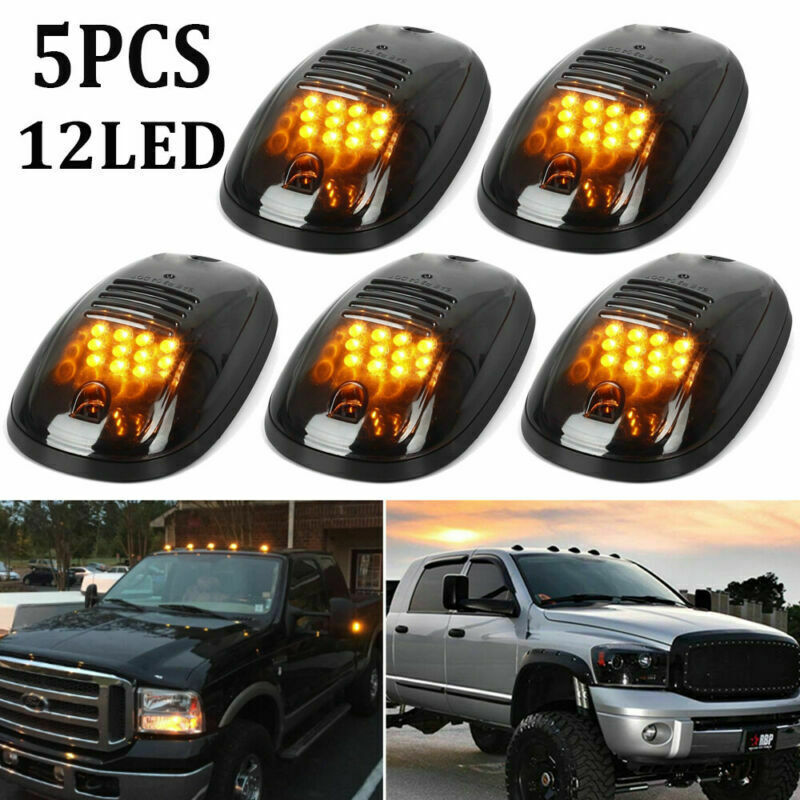 5-Piece Smoked Len Truck LED Roof Cab Running Marker Lights for RAM 1500 2500 3500- n