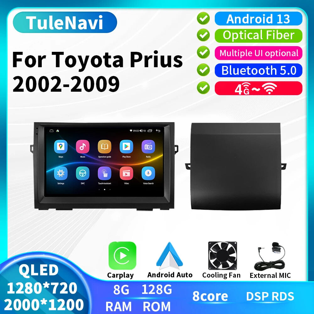 for Toyota Prius 20 2002-2009 Android CarPlay Car Radio GPS Stereo Player Screen