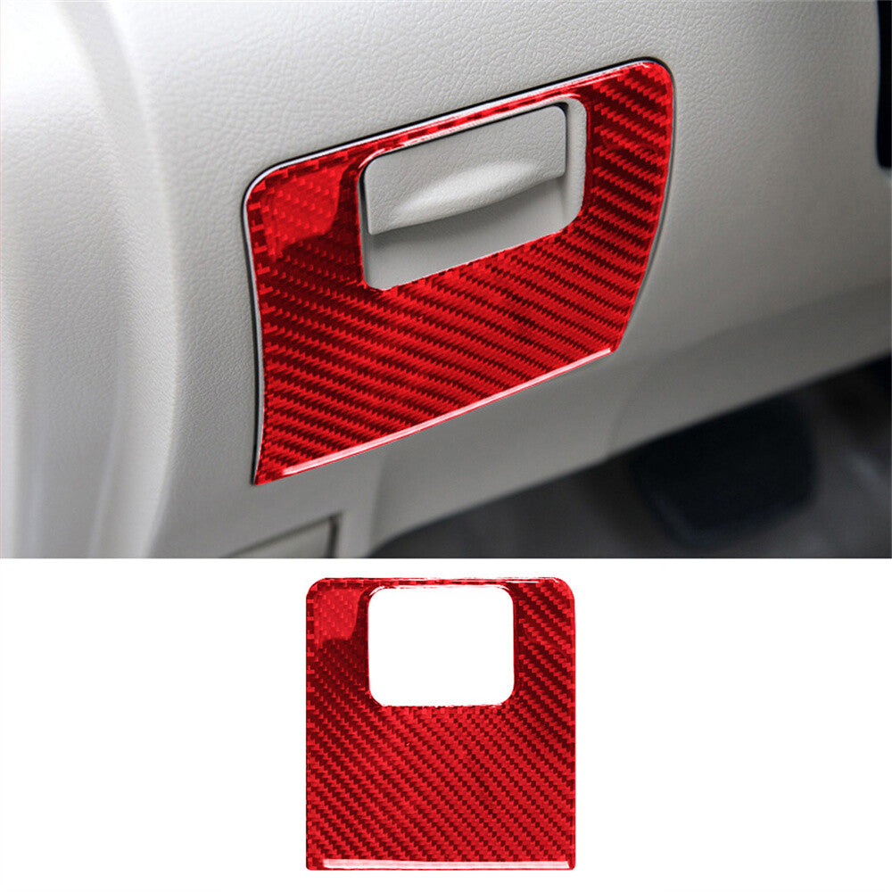 Red Carbon Fiber Driver's Storage Box Panel Trim For Toyot@ Highlander 2008-2013