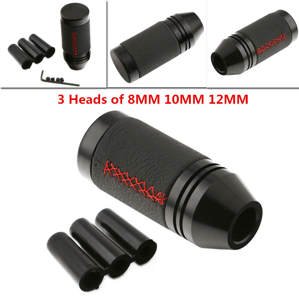 8mm 10mm 12mm Universal Manual Car Gear Rotary Lever Black Leather n