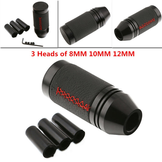 8mm 10mm 12mm Universal Manual Car Gear Rotary Lever Black Leather n
