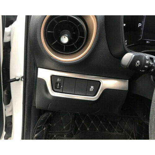 for Kia Forte 2019-2021 Matte Silver Interior Headlight Switch Button Cover Trim