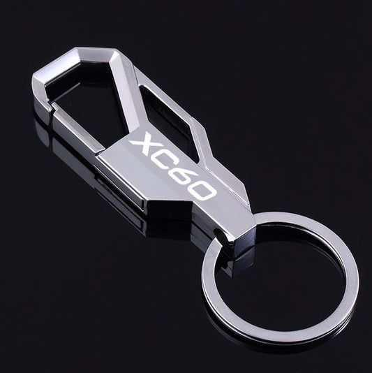 Car keychain, key ring, key fob, car accessories, silver metal, suitable for XC60