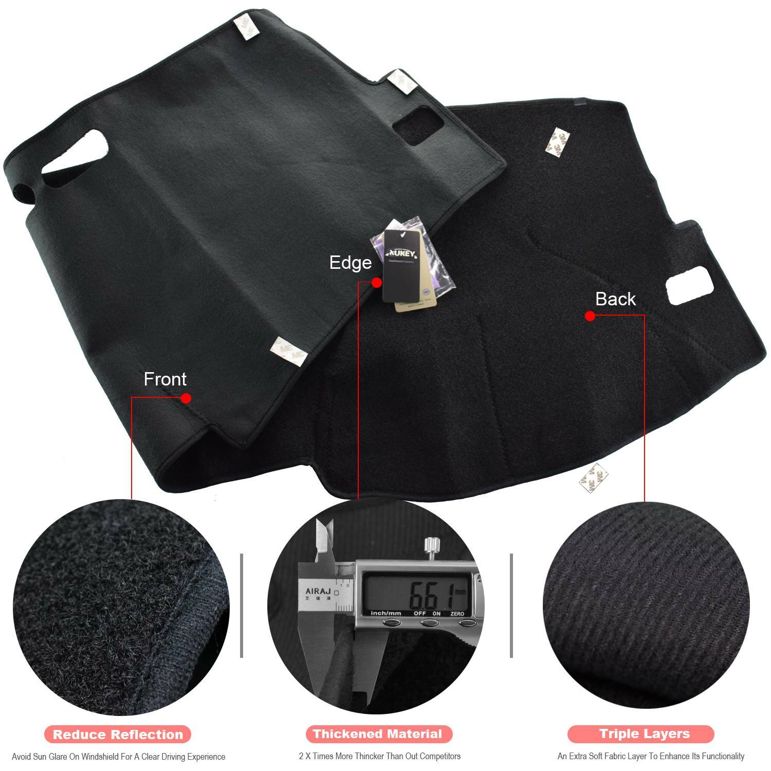 Dashboard Cover for Toyota for Corolla 2007 -2012 Dash Mat Dashmat Center Console Q