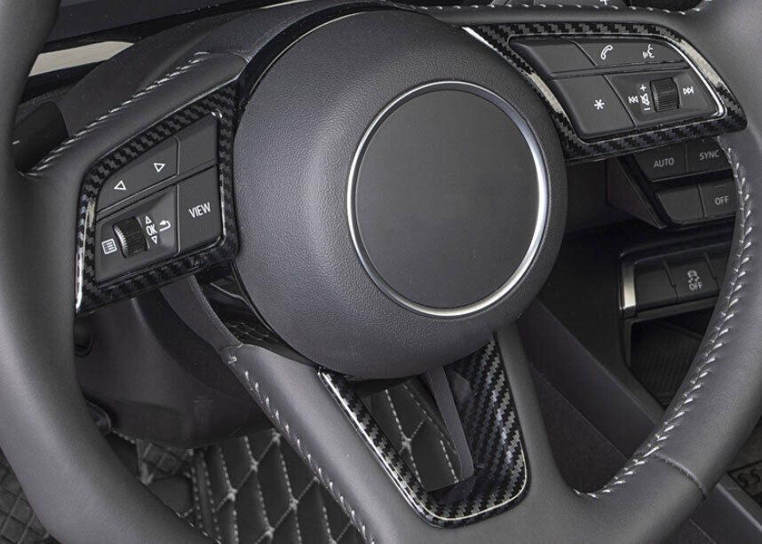 for Audi A3 2022-24 ABS Carbon Fiber Steering Wheel Strip Molding Cover Trim 3P