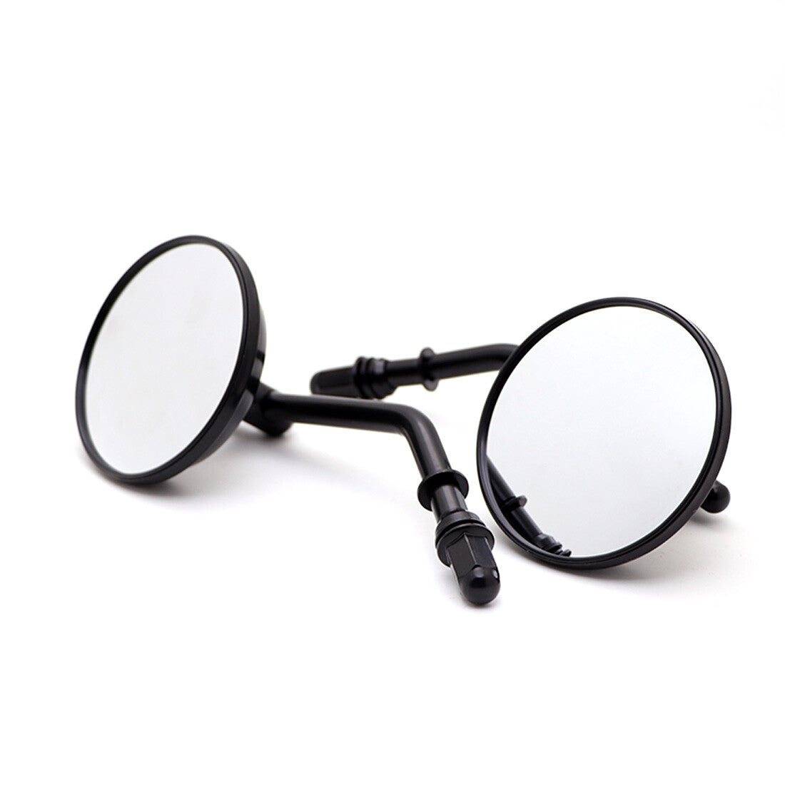 3 Black Round Rear View Side Mirrors for Harley dyna Fatboy Softail Sportster Q