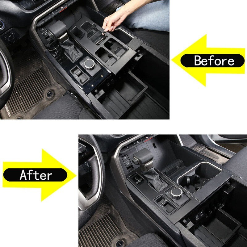 For Tundra Sequoi 2022-2023 Matte Black ABS Console Gear Shift Box Panel Trim