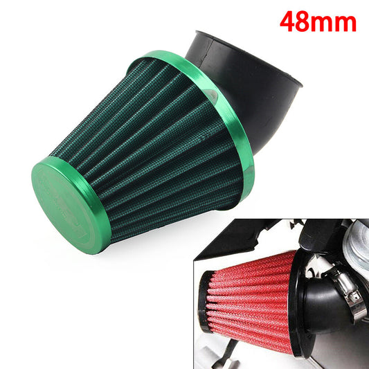 48mm Air Intake Filter Cleaner Rubber Bend Inlet Steel Mesh Green Q