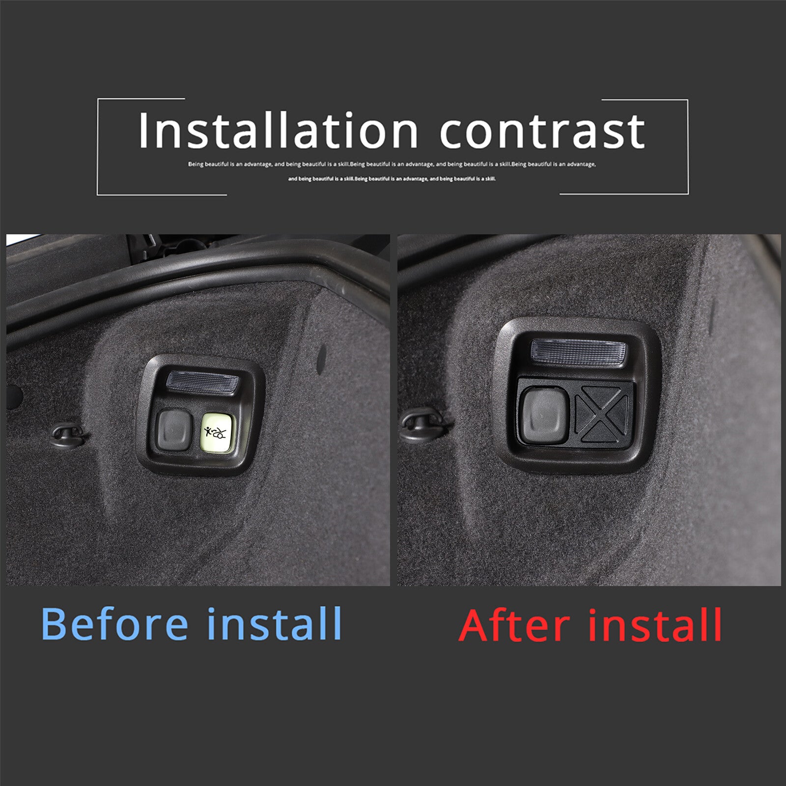 Aluminum front and rear trunk escape switch button panel trim for Corvette C8 2020-23 n